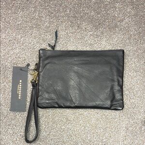 Wanderers Black Leather Clutch